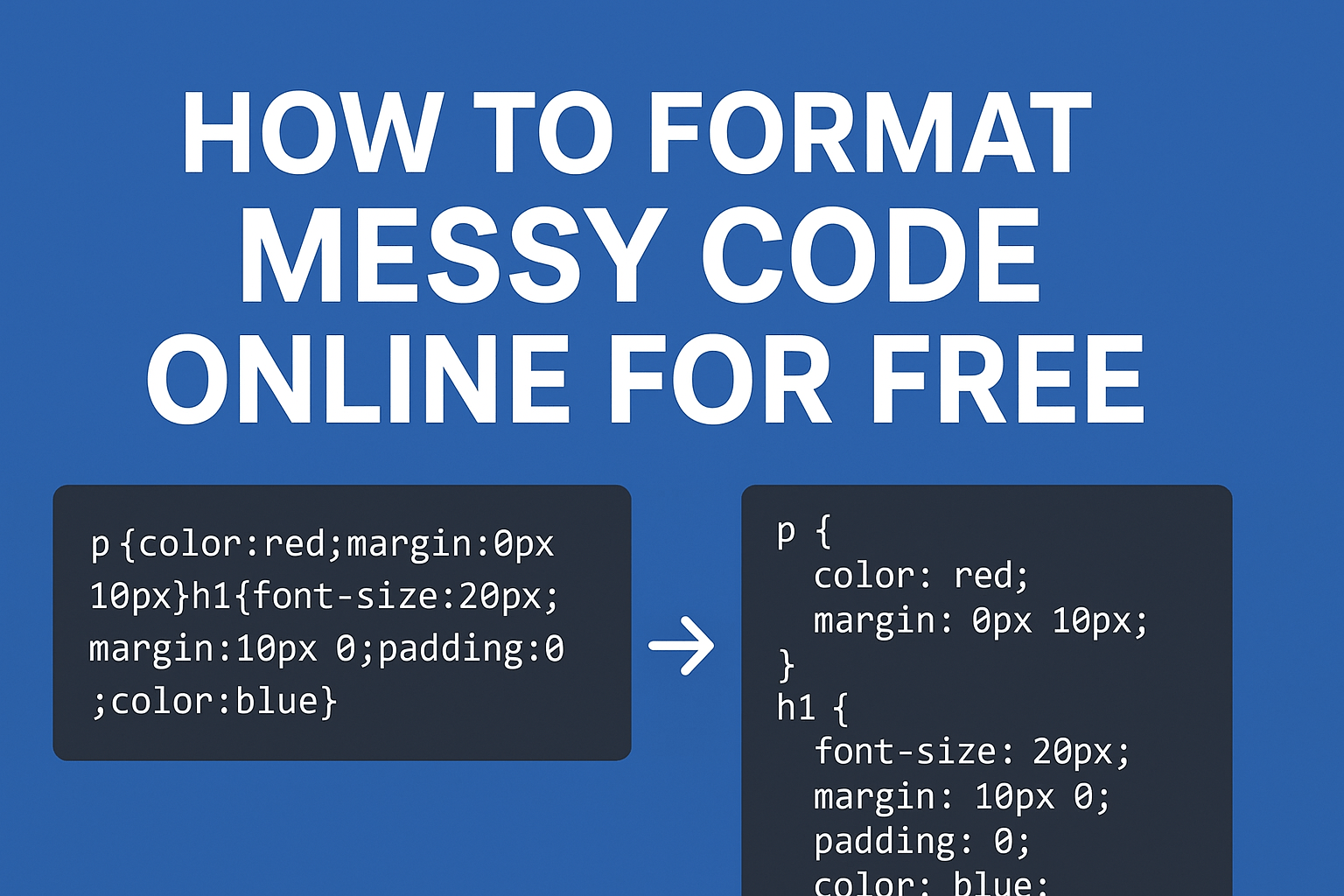 How to Format Messy Code Online for Free, rapidfreeformatter.com, Rapid Free Formatter
